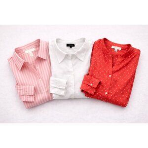 Set Of 3 Plus Size 4X Womens Button-Down Shirts Q02 T